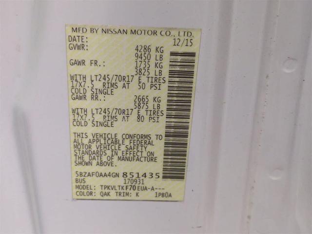 Photo of 2016 Glacier White Nissan NV Passenger NV3500 HD
