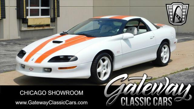 Photo of 1997 White with orange racing stripes Chevrolet Camaro