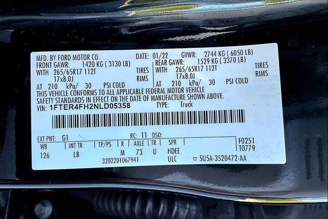 Photo of 2022 Shadow Black Ford Ranger