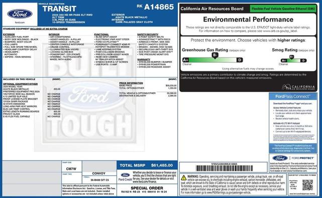 Photo of 2024 Agate Black Metallic Ford Transit-350