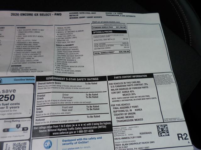 Photo of 2020 Satin Steel Metallic Buick Encore GX