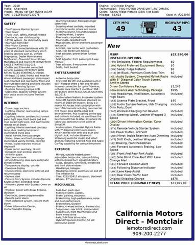 Photo of 2018 Sandy Ridge Metallic Chevrolet Malibu Hybrid