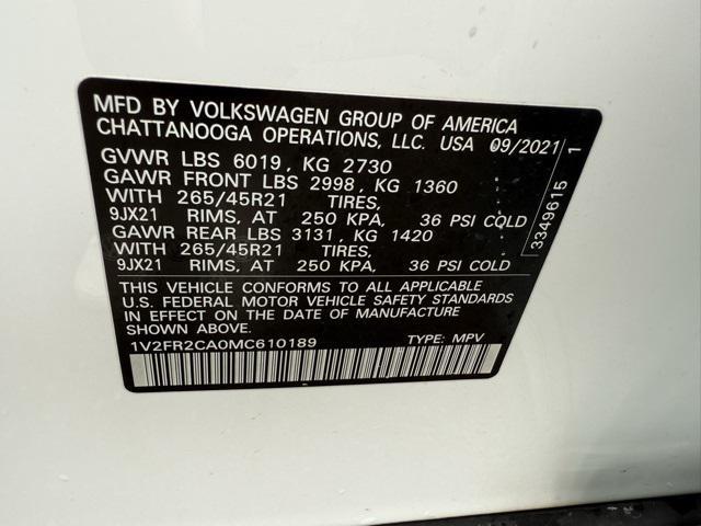 Photo of 2021 Pure White Volkswagen Atlas
