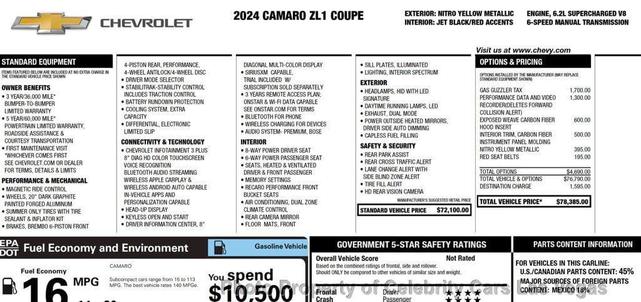Photo of 2024 Nitro Yellow Metallic Chevrolet Camaro