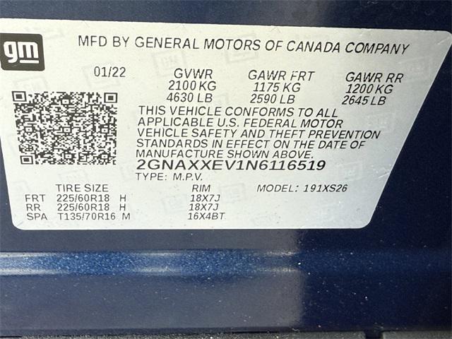 Photo of 2022 Blue Glow Metallic Chevrolet Equinox