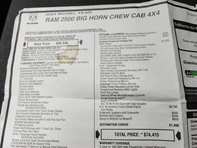 Photo of 2024 Granite Crystal Metallic Clearcoat RAM 2500