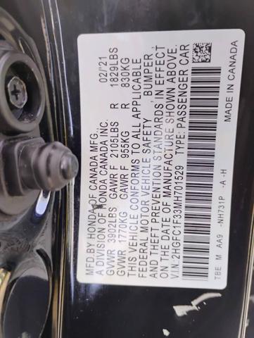 Photo of 2021 Crystal Black Pearl Honda Civic