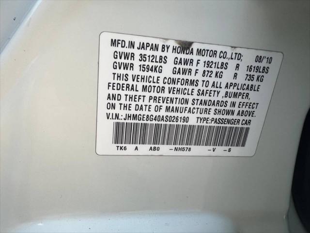 Photo of 2010 Taffeta White Honda Fit