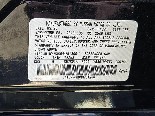 Photo of 2021 Black Obsidian INFINITI Q50