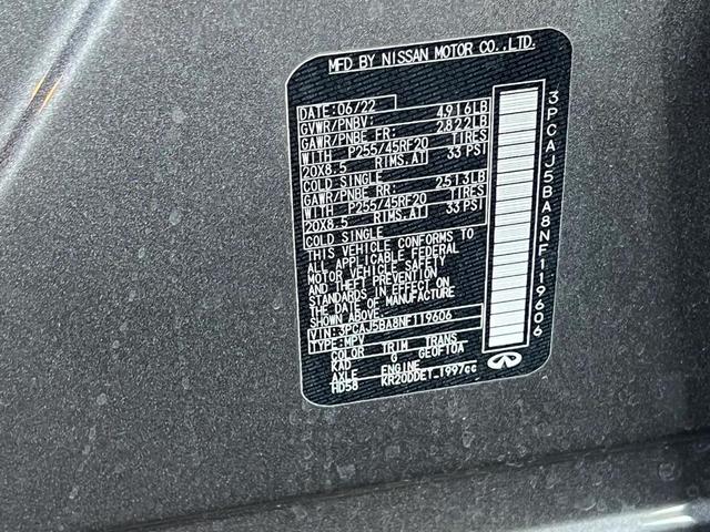 Photo of 2022 Graphite Shadow INFINITI QX50