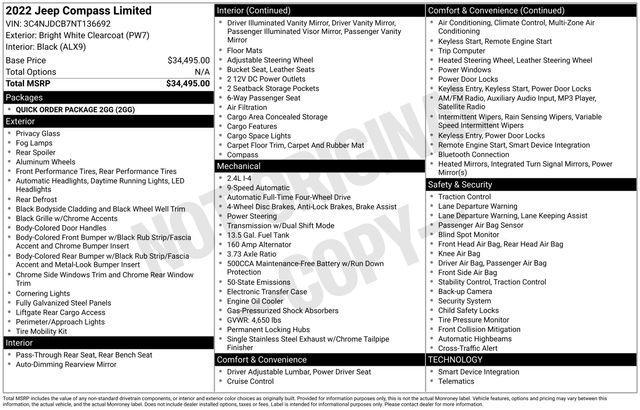Photo of 2022 Bright White Clearcoat Jeep Compass