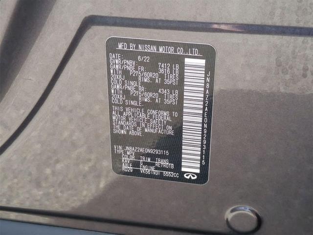Photo of 2022 Anthracite Gray INFINITI QX80