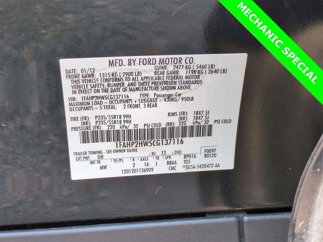 Photo of 2012 Tuxedo Black Metallic Ford Taurus