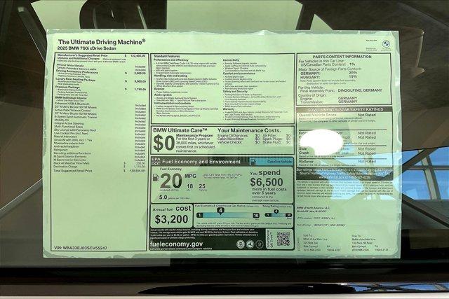 Photo of 2025 Mineral White Metallic BMW 760