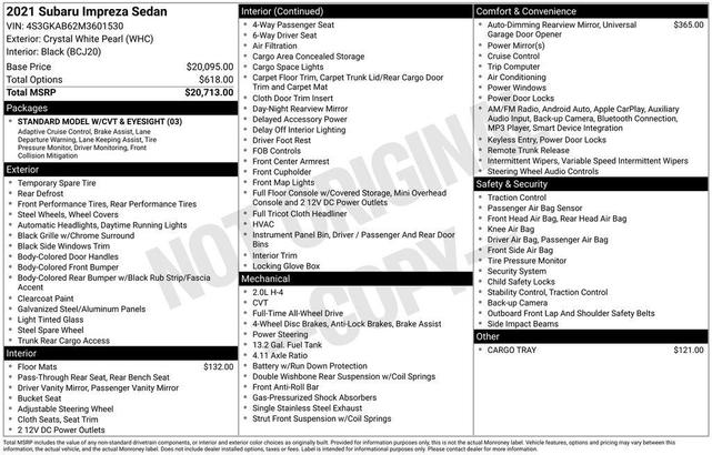 Photo of 2021 Crystal White Pearl Subaru Impreza