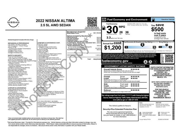 Photo of 2022 Pearl White Tricoat Nissan Altima