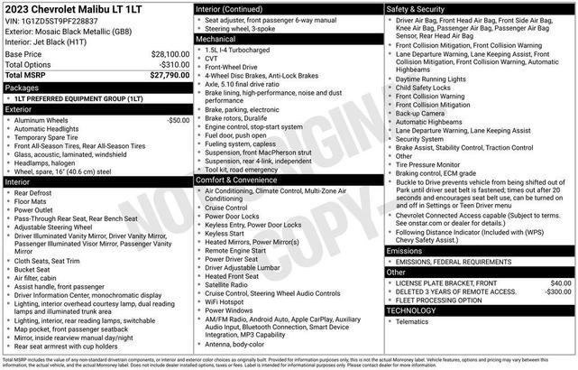 Photo of 2023 Mosaic Black Metallic Chevrolet Malibu