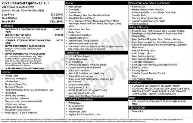 Photo of 2021 Mosaic Black Metallic Chevrolet Equinox