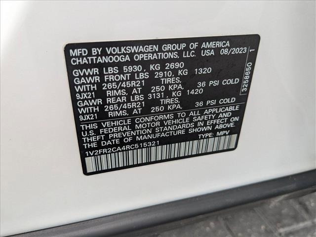 Photo of 2024 Opal White Pearl Volkswagen Atlas