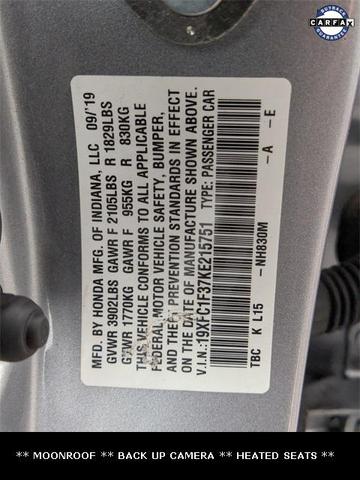 Photo of 2019 Sonic Gray Pearl Honda Civic
