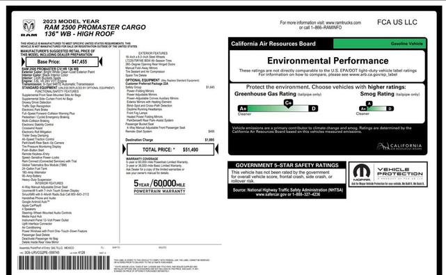 Photo of 2023 Bright White Clearcoat RAM ProMaster 2500