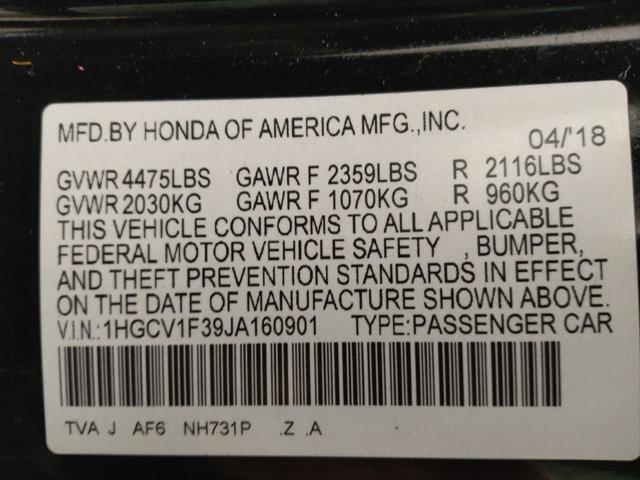 Photo of 2018 Crystal Black Pearl Honda Accord