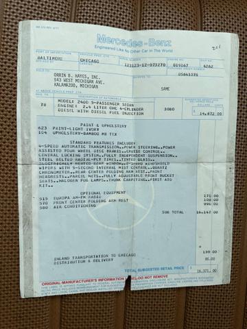 Photo of 1978 Champagne Mercedes-Benz 240D