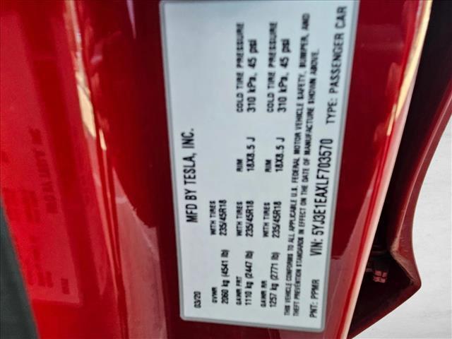 Photo of 2020 Red Multi-Coat Tesla Model 3