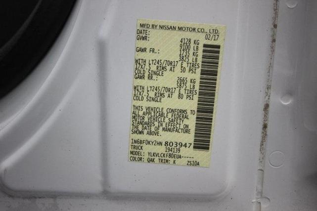 Photo of 2017 Glacier White Nissan NV Cargo NV2500 HD
