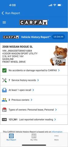 Photo of 2008 Venom Red Pearl Nissan Rogue
