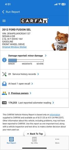 Photo of 2012 BLACK Ford Fusion