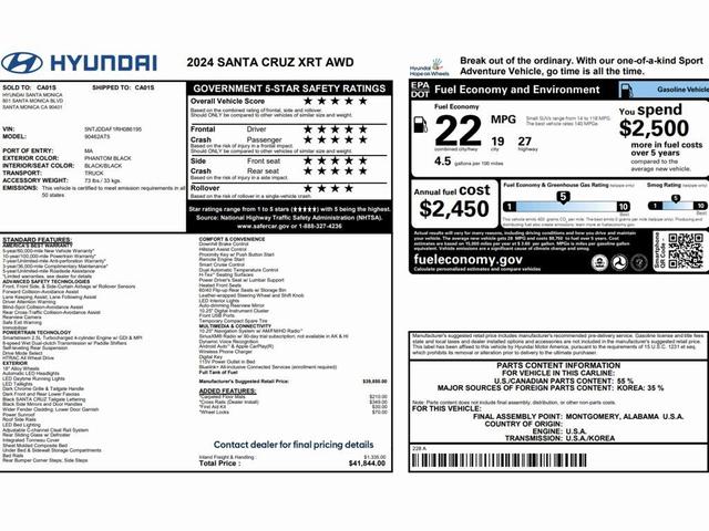 Photo of 2024 Phantom Black Hyundai SANTA CRUZ