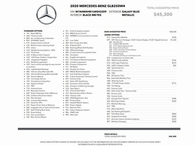 Photo of 2020 Blue Mercedes-Benz GLB 250