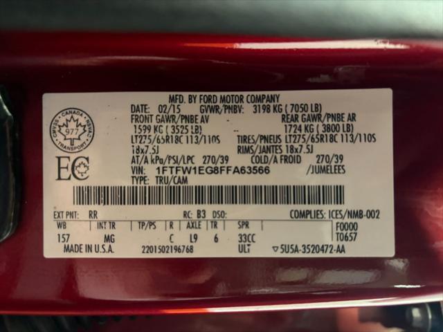 Photo of 2015 Ruby Red Metallic Tinted Clearcoat Ford F-150