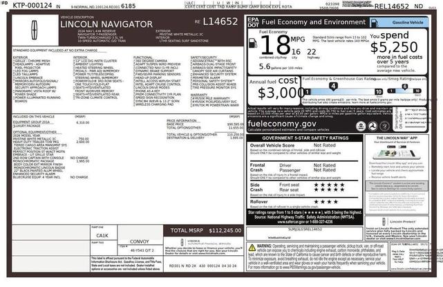 Photo of 2024 Pristine White Lincoln Navigator L
