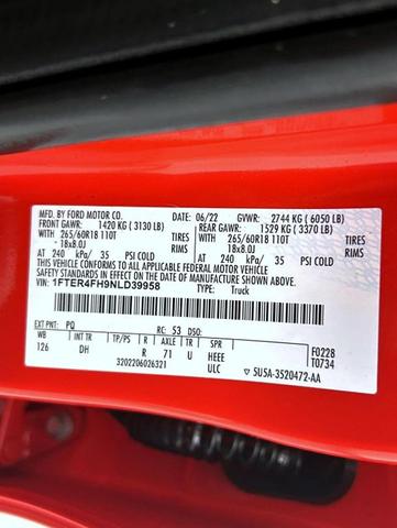 Photo of 2022 Race Red Ford Ranger