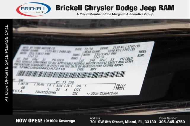 Photo of 2019 AGATE BLACK Ford Escape