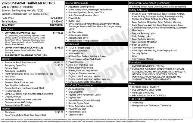 Photo of 2026 Sterling Gray Metallic Chevrolet Trailblazer