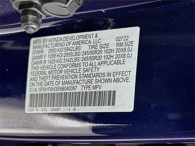 Photo of 2022 Obsidian Blue Pearl Honda Pilot