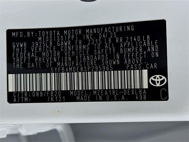 Photo of 2025 Wind Chill Pearl Toyota Corolla