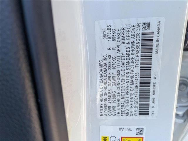 Photo of 2025 Platinum White Pearl Honda Civic Hybrid