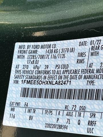 Photo of 2022 Green Metallic Ford Bronco