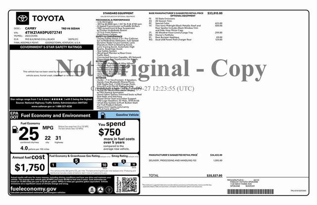 Photo of 2023 Wind Chill Pearl/Midnight Black Metallic Toyota Camry
