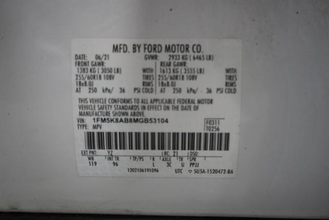Photo of 2021 White Ford Utility Police Interceptor