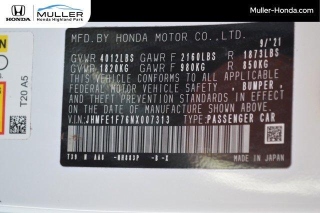 Photo of 2022 Platinum White Pearl Honda Civic