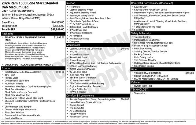 Photo of 2024 Billet Silver Metallic Clearcoat RAM 1500
