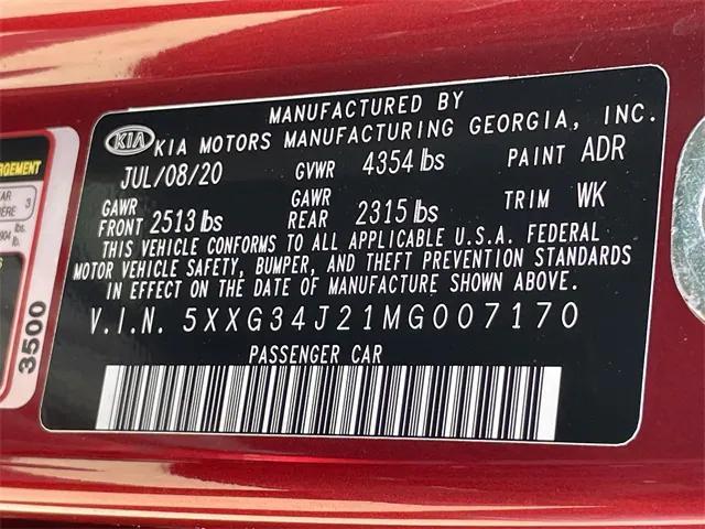 Photo of 2021 Passion Red Kia K5