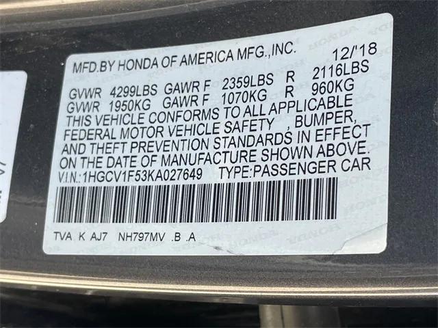 Photo of 2019 Modern Steel Metallic Honda Accord