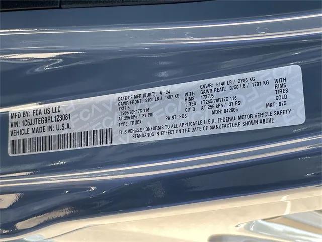 Photo of 2024 Anvil Clear Coat Jeep Gladiator