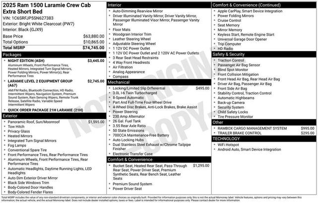 Photo of 2025 Bright White Clearcoat RAM 1500